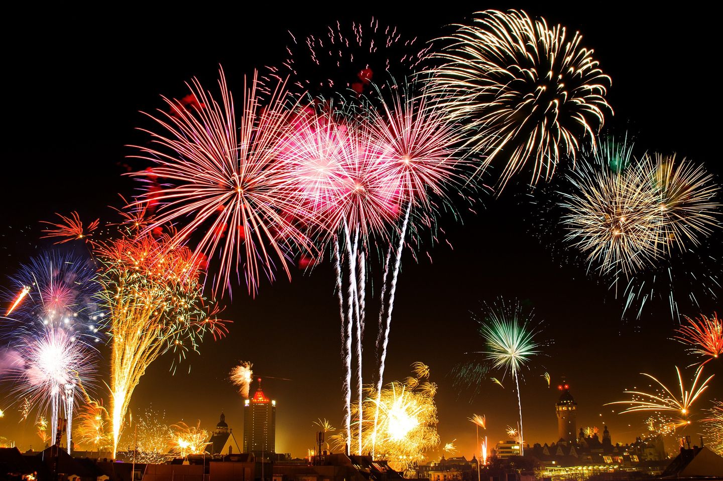 Silvesterfeuerwerk in Leipzig