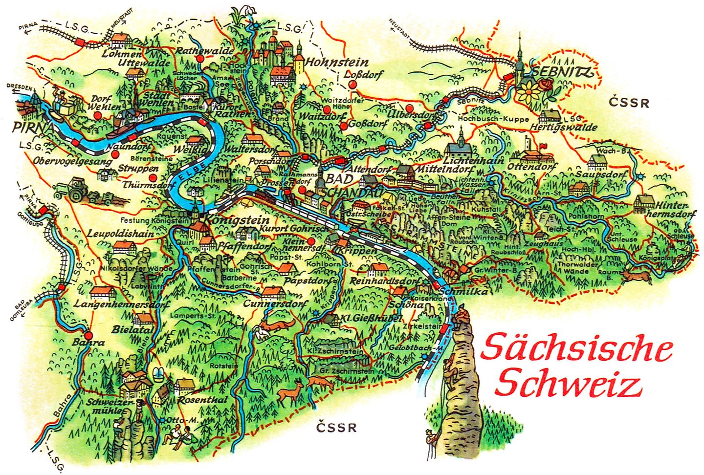 Saxon Switzerland map