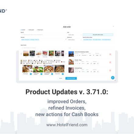Product Updates v. 3.71.0: Improved Orders, new actions for Cash Books, refined Invoices