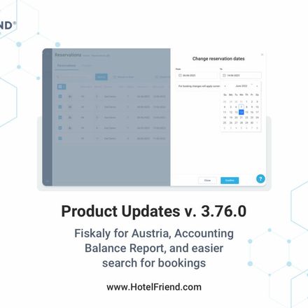 Product Updates v. 3.76.0: Fiskaly for Austria, Accounting Balance Report, and easier search for bookings