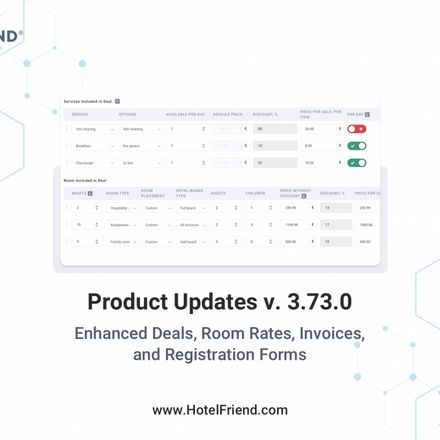 Product Updates v. 3.73.0: Enhanced Deals, Room Rates, Invoices, and Registration Forms