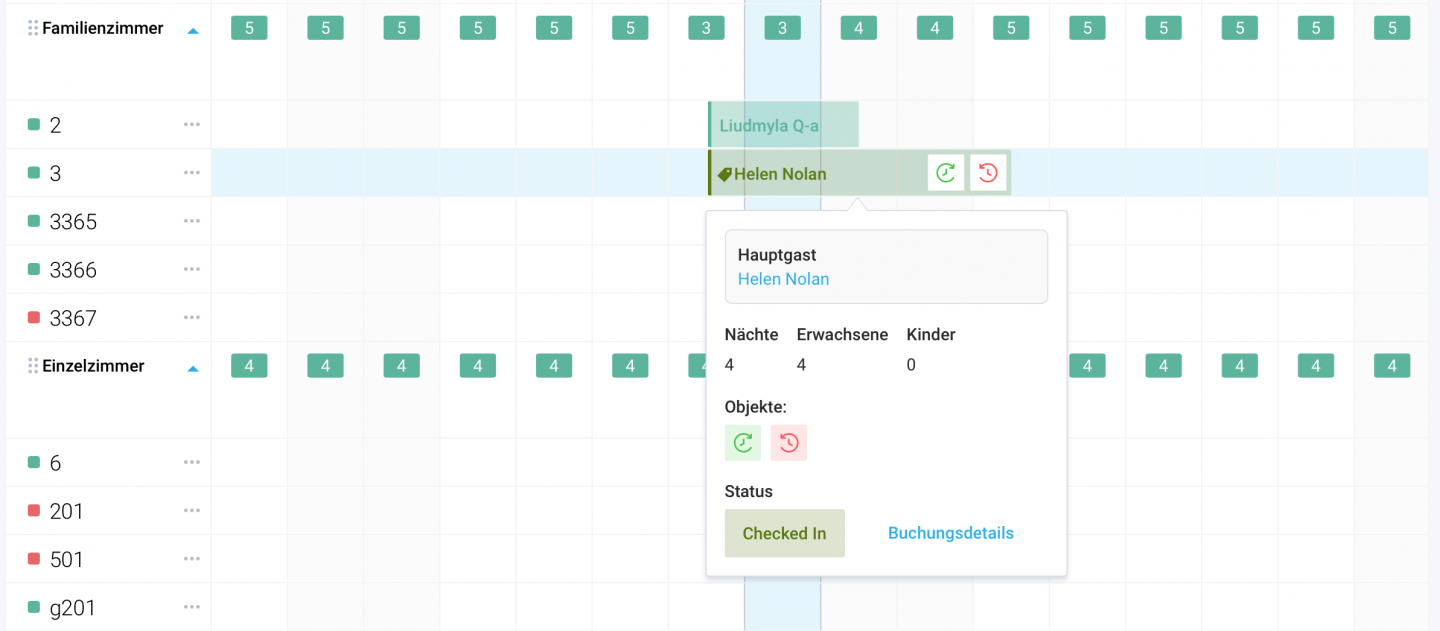 Improvements of Front Desk - Added showing details for each Booking