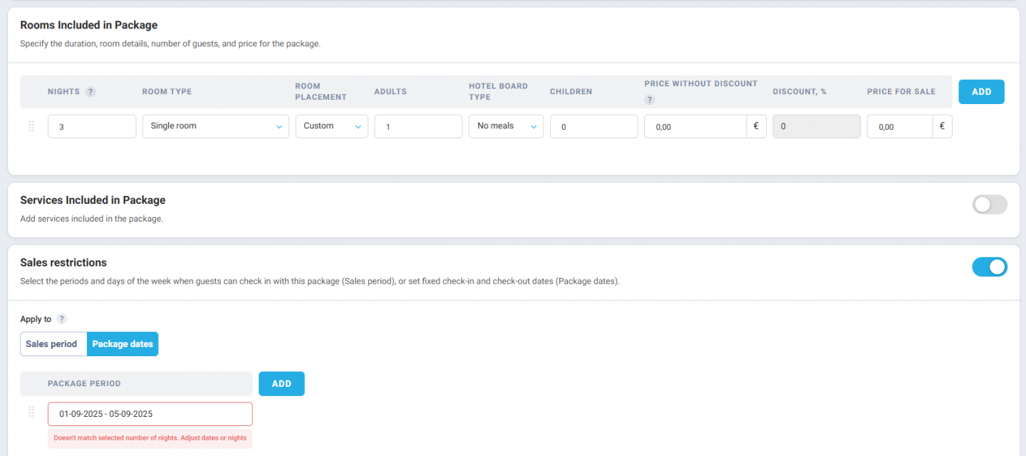 Package Period Validation