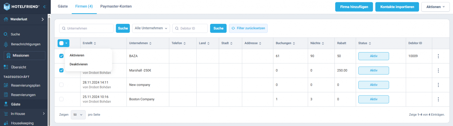 Reservierungsdatenimport