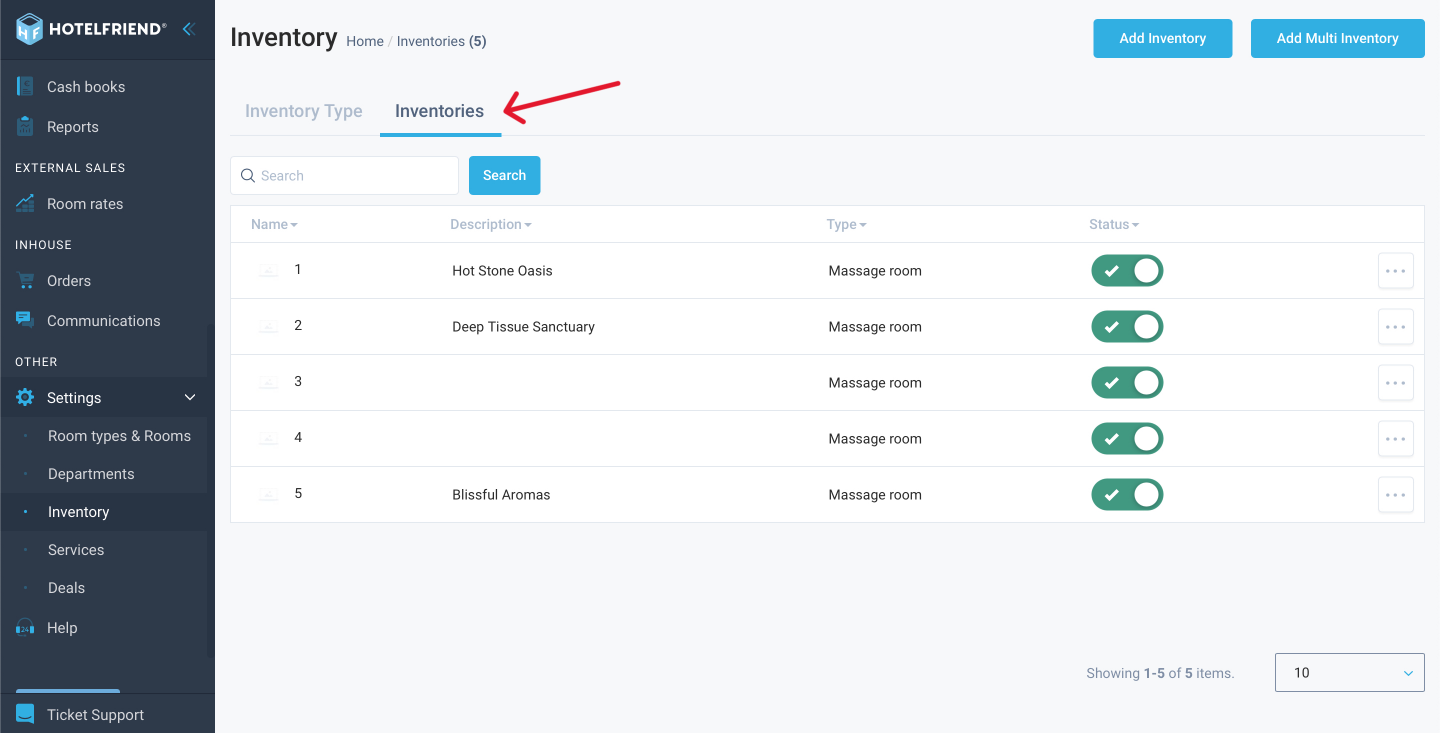 When editing a service, you have the ability to establish a connection between the service and a specific amenity by specifying the corresponding Inventory Type.