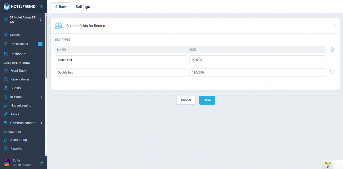 Bed settings moved to new Room Settings page