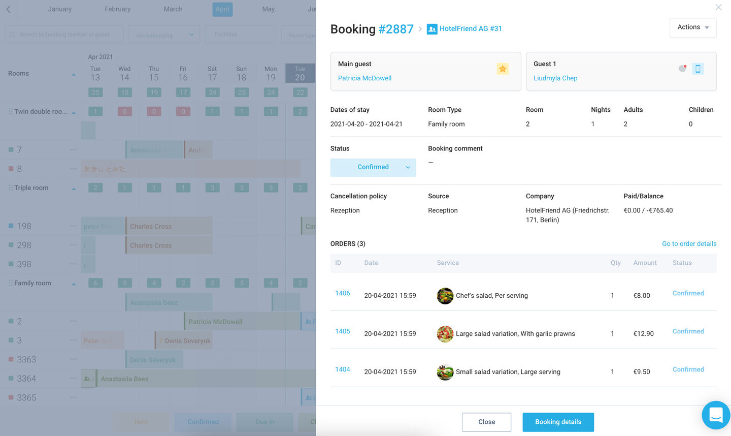 Redesigned Booking details modal