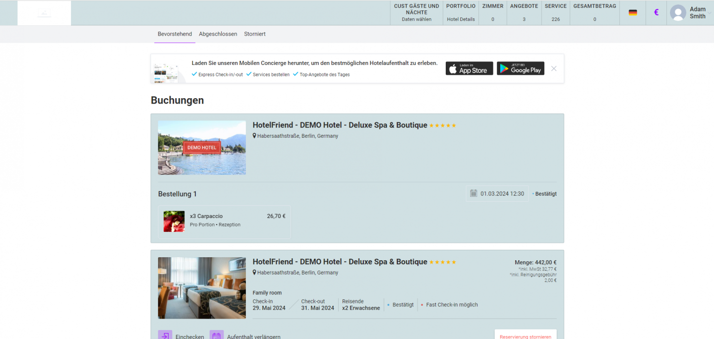 Neue Einstellung zur Steuerung des Banners der Concierge App in der Booking Engine und im Kiosk