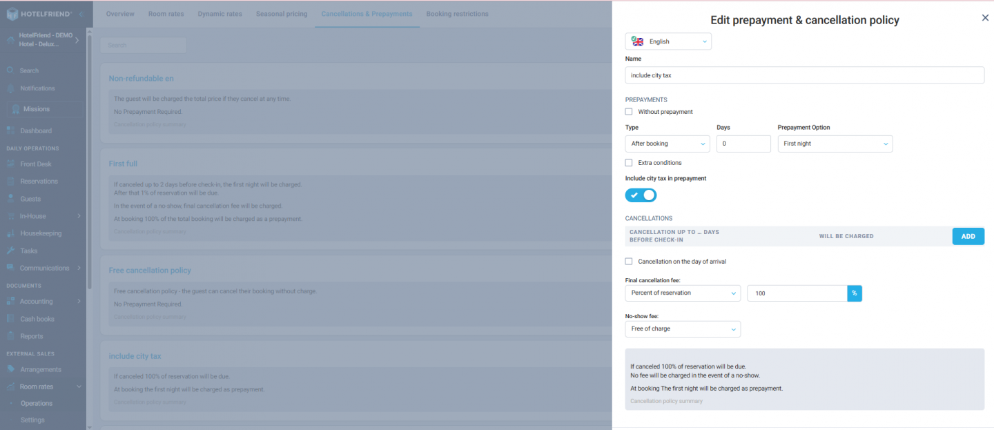 Improved City Tax handling in prepayments