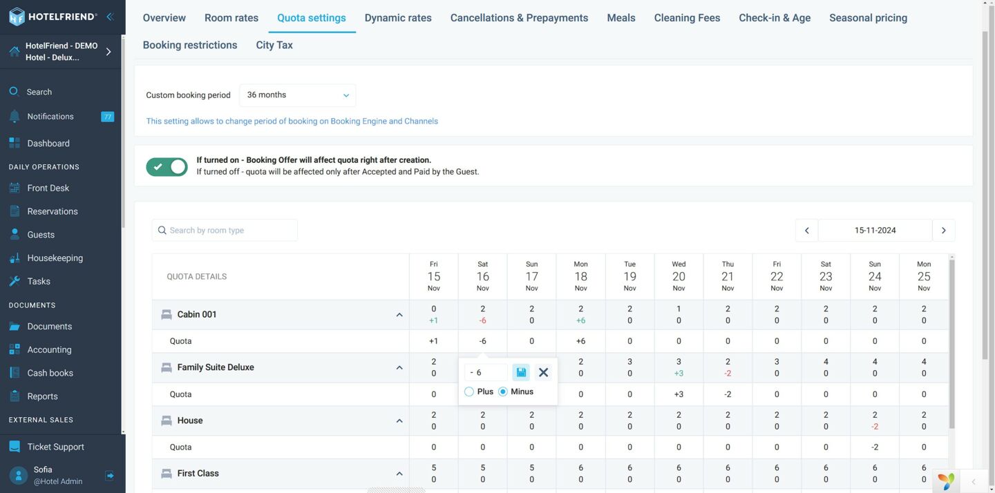 Increase booking capacity