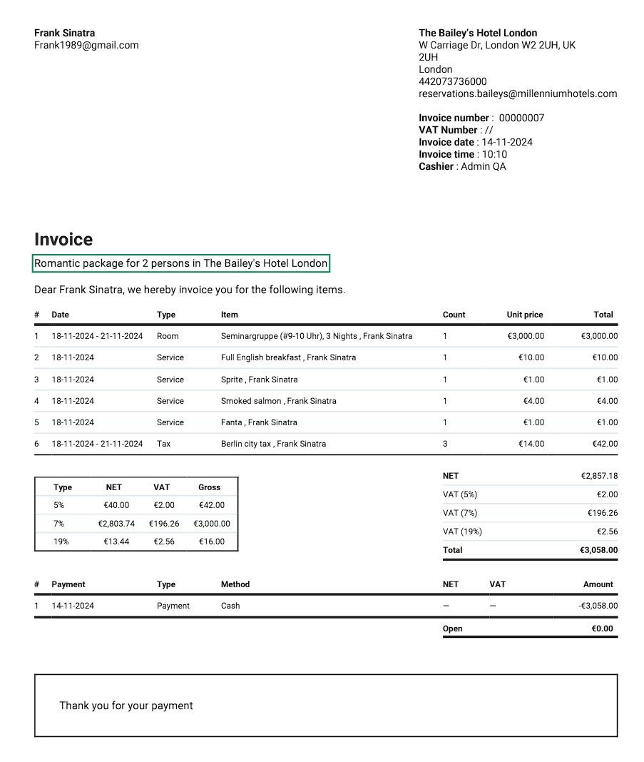 Invoice improvements