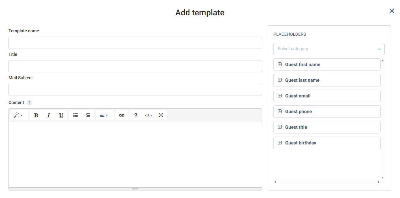 Custom placeholders for personalized email templates