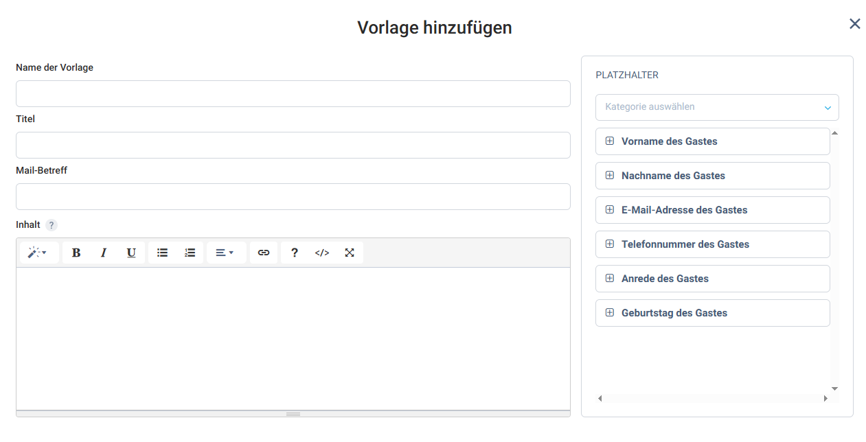 Individuelle Platzhalter für personalisierte E-Mail-Vorlagen