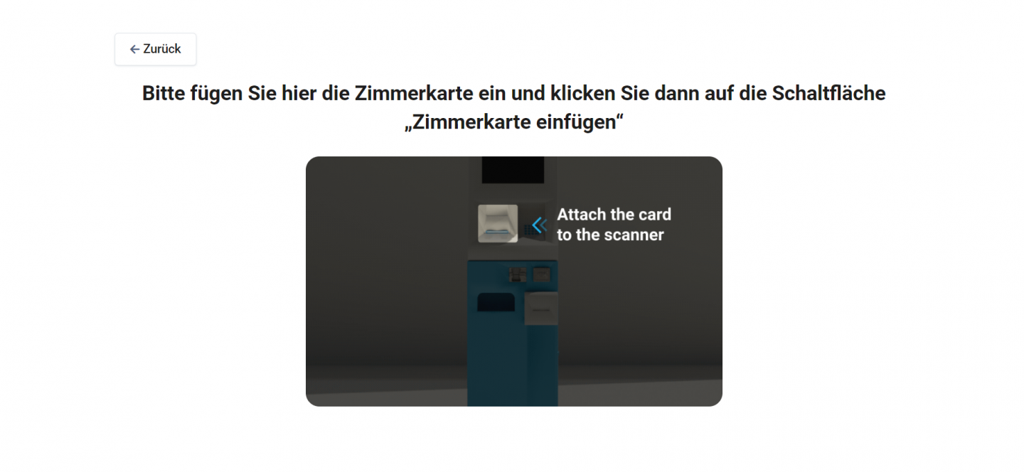 Verbessertes Kiosk-Erlebnis mit dem Hinweis „Wo soll die Karte angebracht werden?