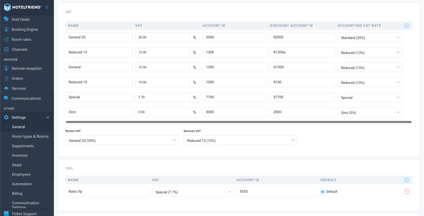 VAT settings enhancement 