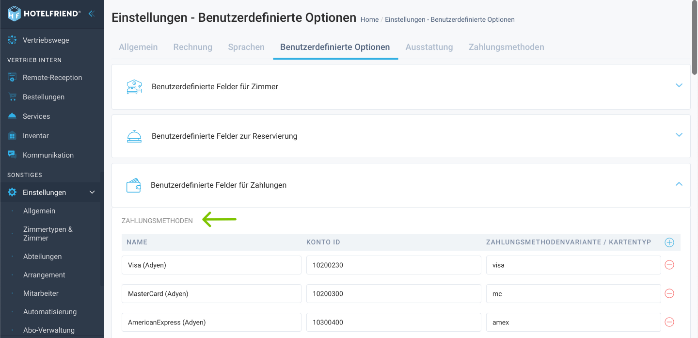 Übersichtlichere Darstellung von Zahlungsinformationen in Berichten und Rechnungen