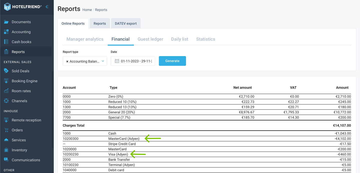 Clearer payment information displayed within reports and invoices 