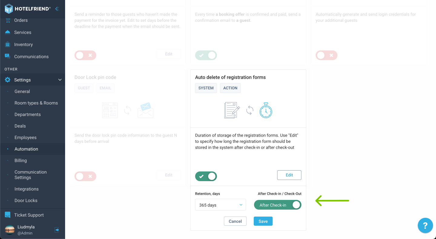 Auto-delete timer for Registration Forms