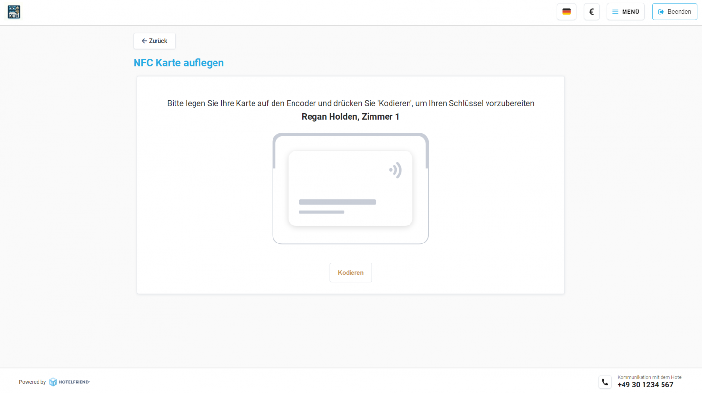 Schnelleres Einchecken mit einem separaten Modul zum Codieren von Zimmerkarten am Kiosk