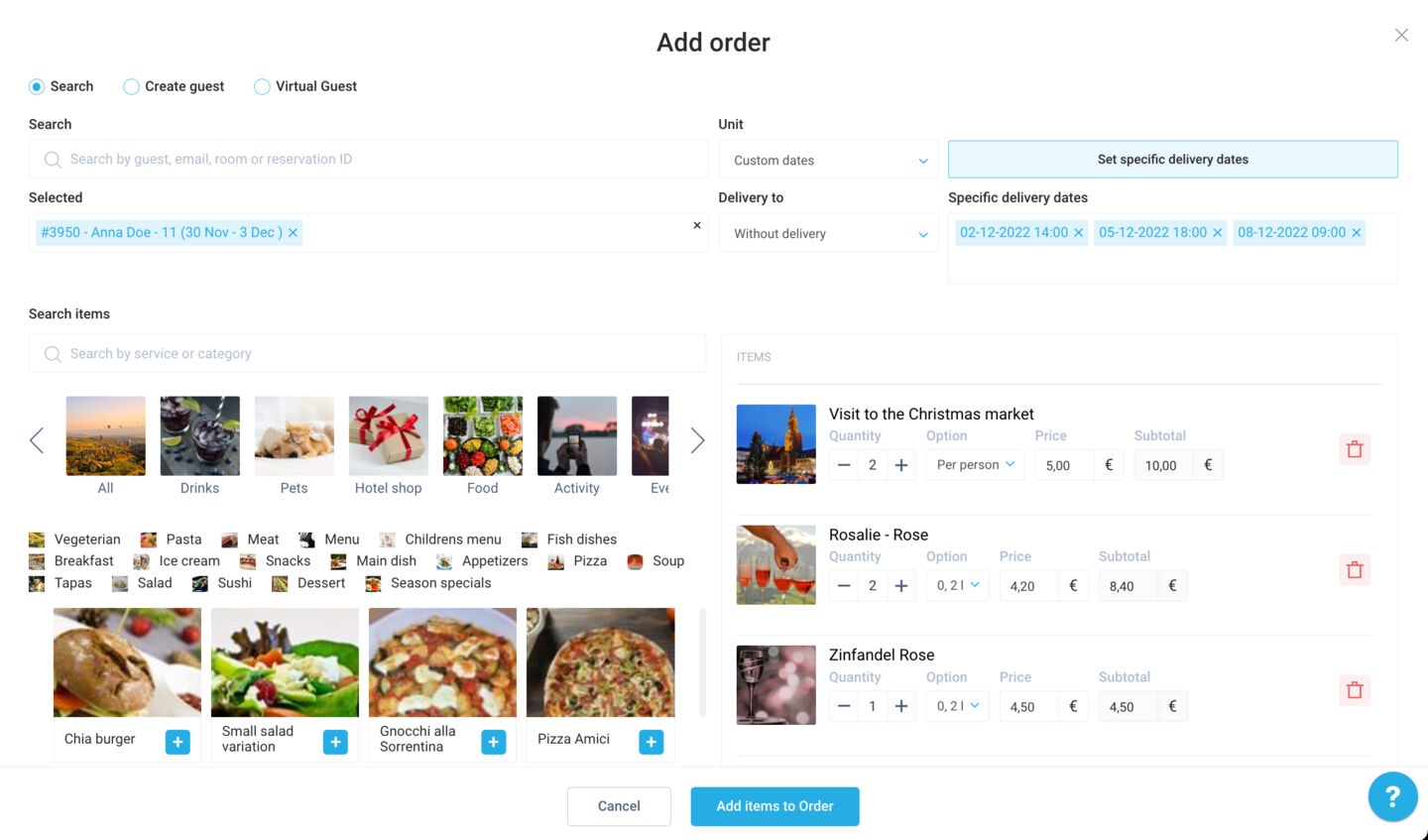 Added an order scheduling feature