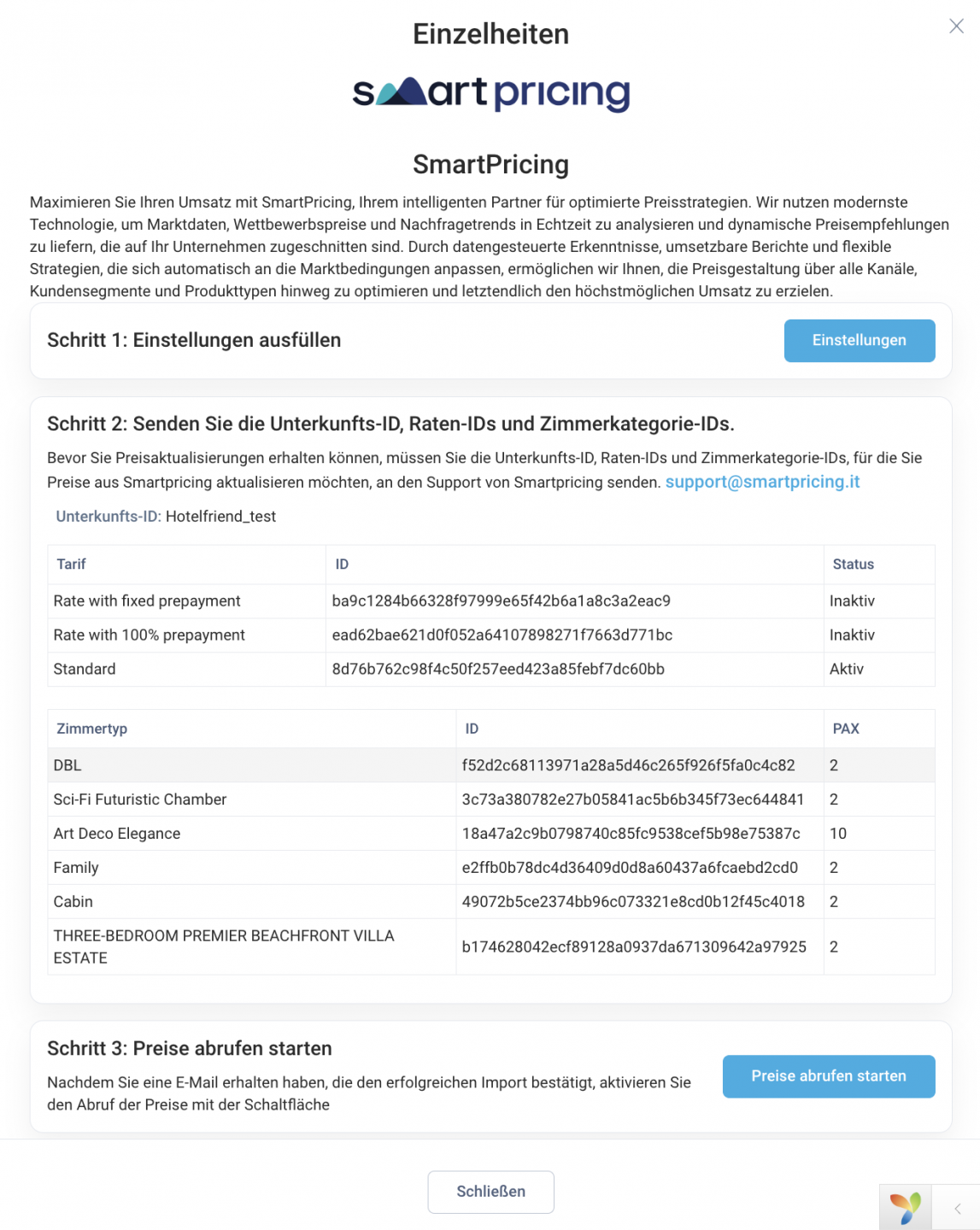 Verbesserungen der SmartPricing-Integration