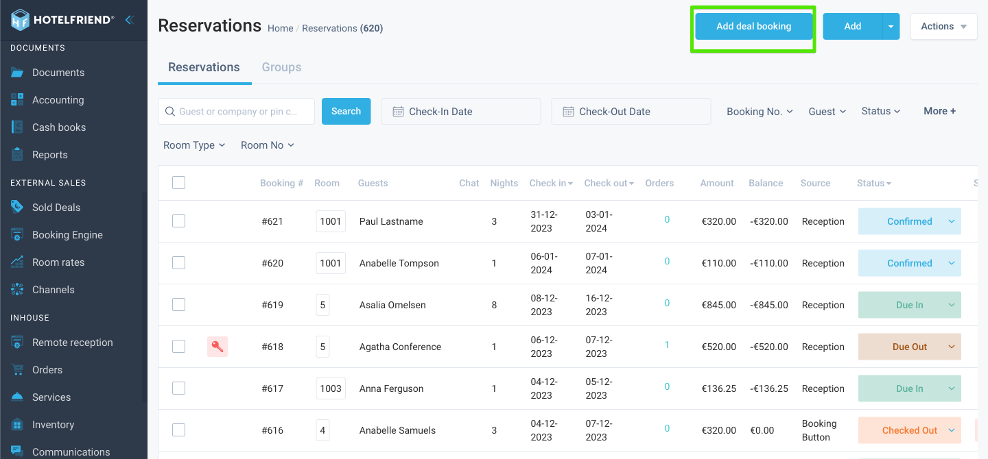 Improved visibility for the Add Deal Booking option