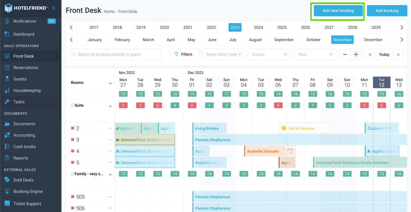 Improved visibility for the Add Deal Booking option