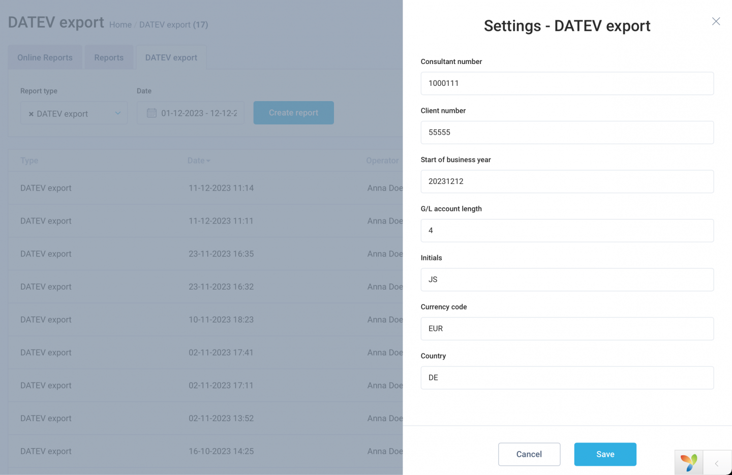 Streamlined DATEV export for effortless accounting