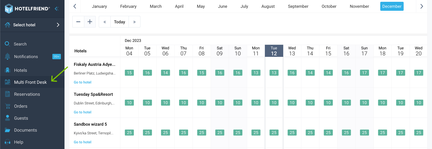 Added Multi Front Desk feature for comprehensive quota overview