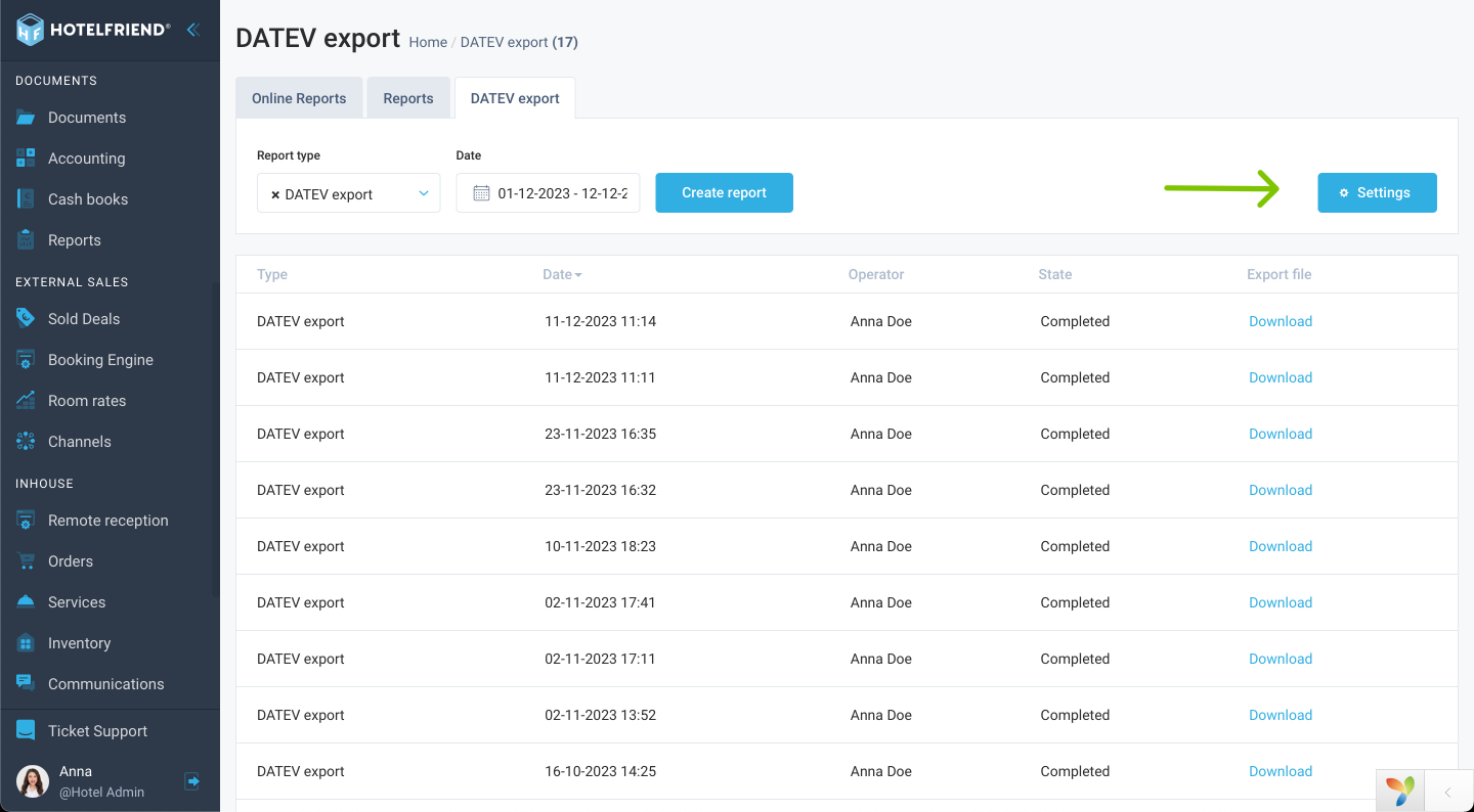 Streamlined DATEV export for effortless accounting