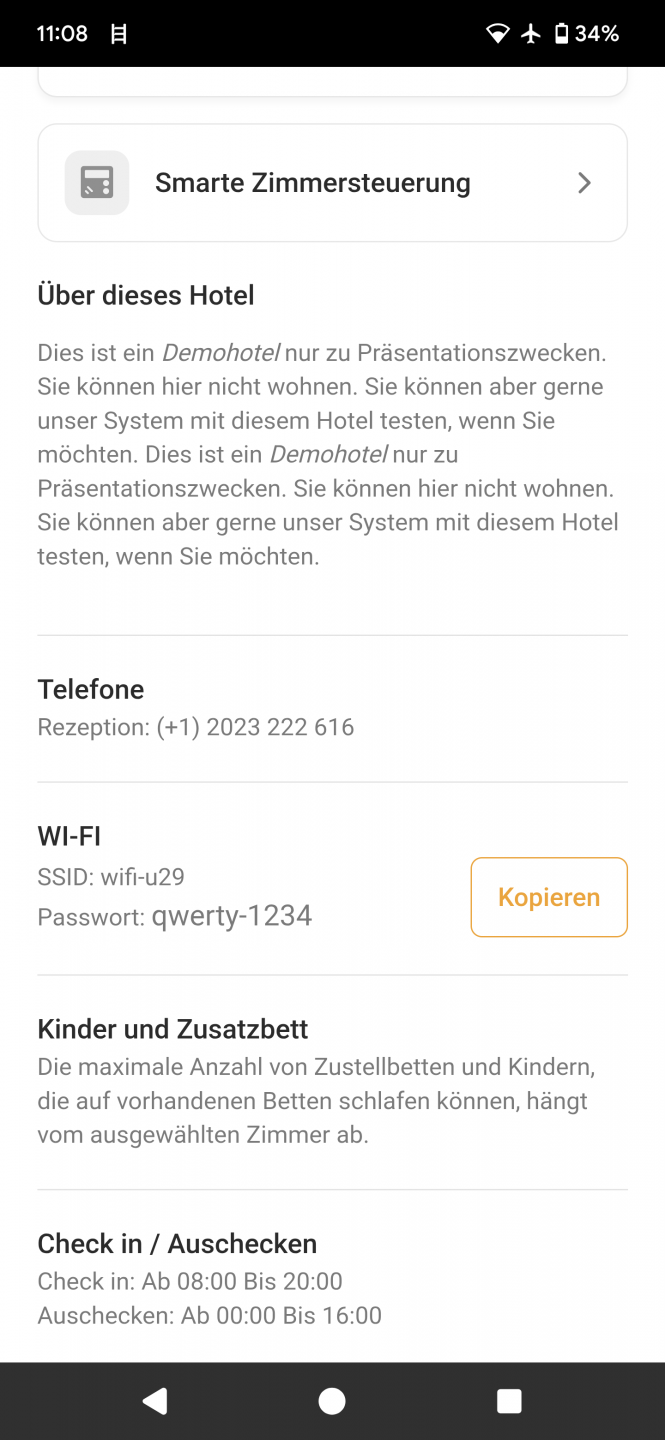 WLAN-Passwort jetzt direkt in der Concierge-App sichtbar
