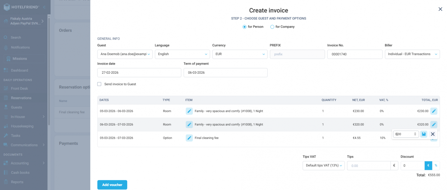 0.00 invoice positions now recalculate correctly