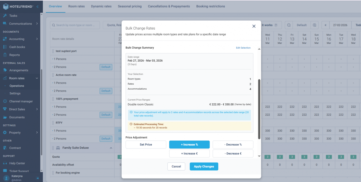 Bulk rate changes — smarter & clearer