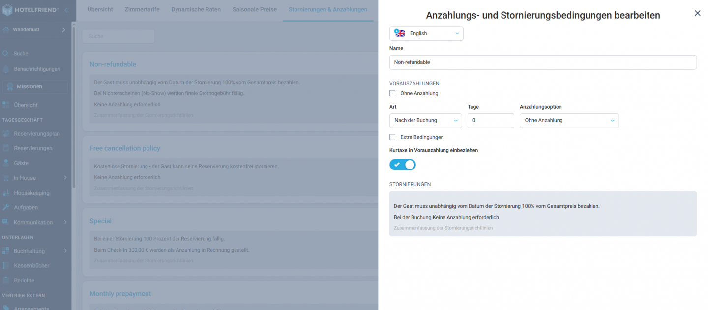 Kurtaxe in Anzahlungen – Sie entscheiden