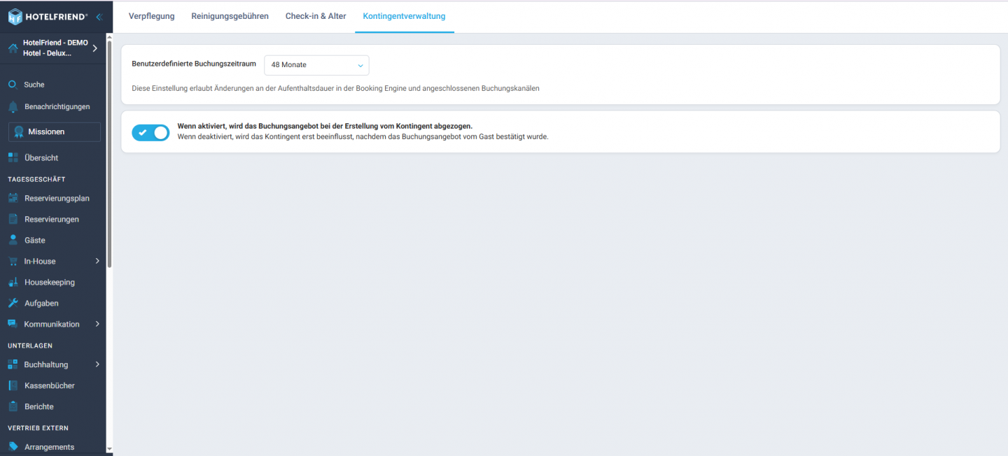 Erweiterter Buchungshorizont