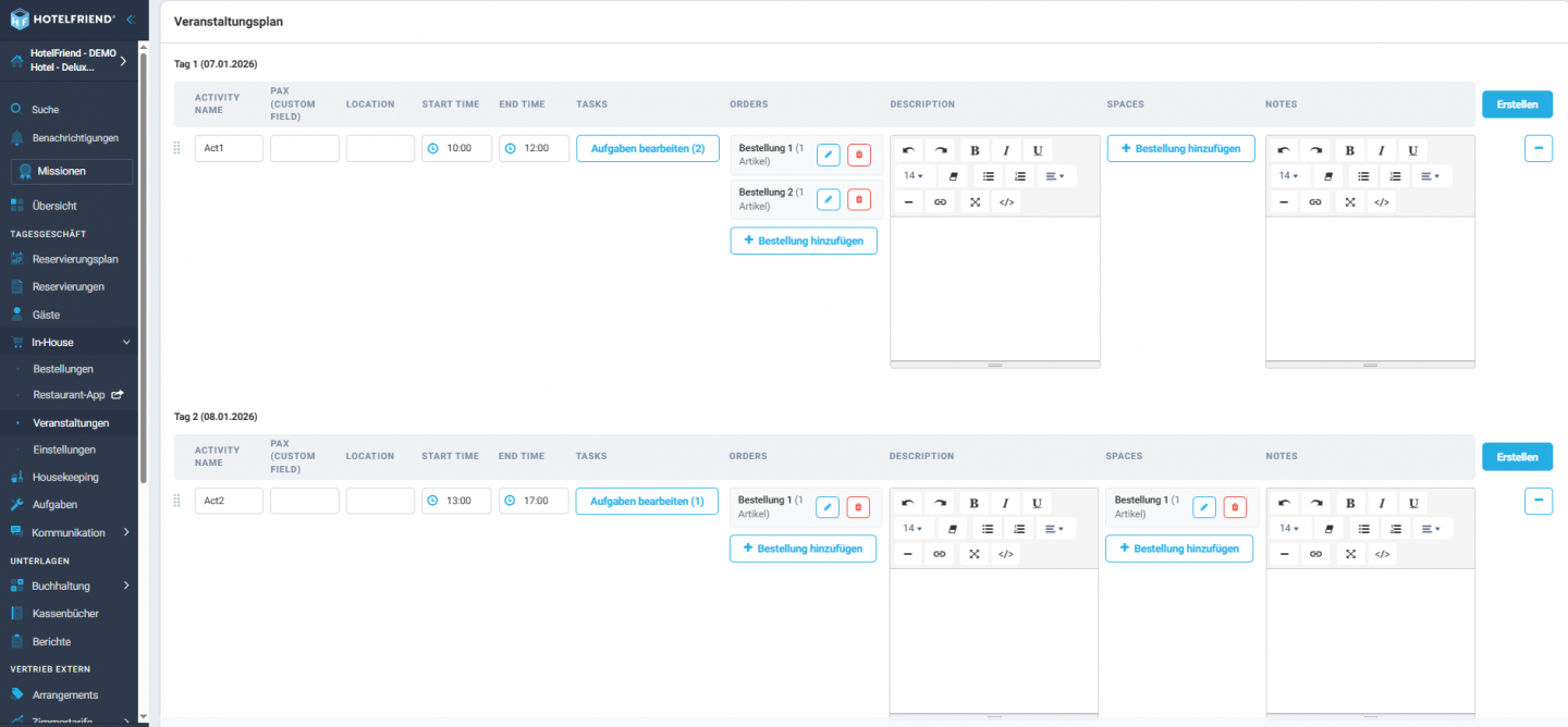 Optimierter Veranstaltungsplan & PDF-Exports