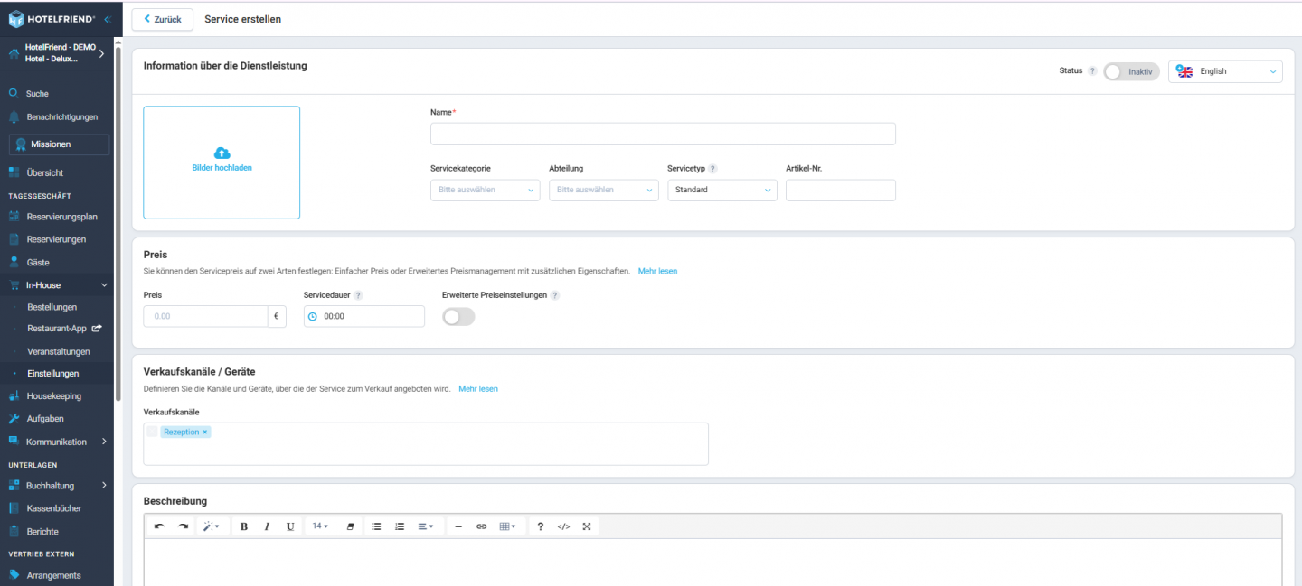 Vereinfachte Service-Erstellung