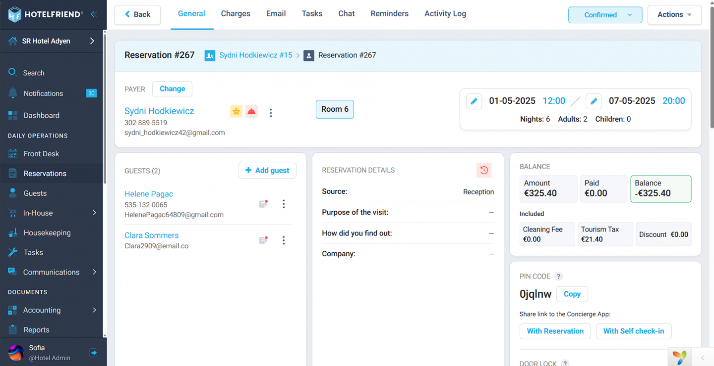 Visual updates to Meals, Reservation Summary, and Orders calendar view