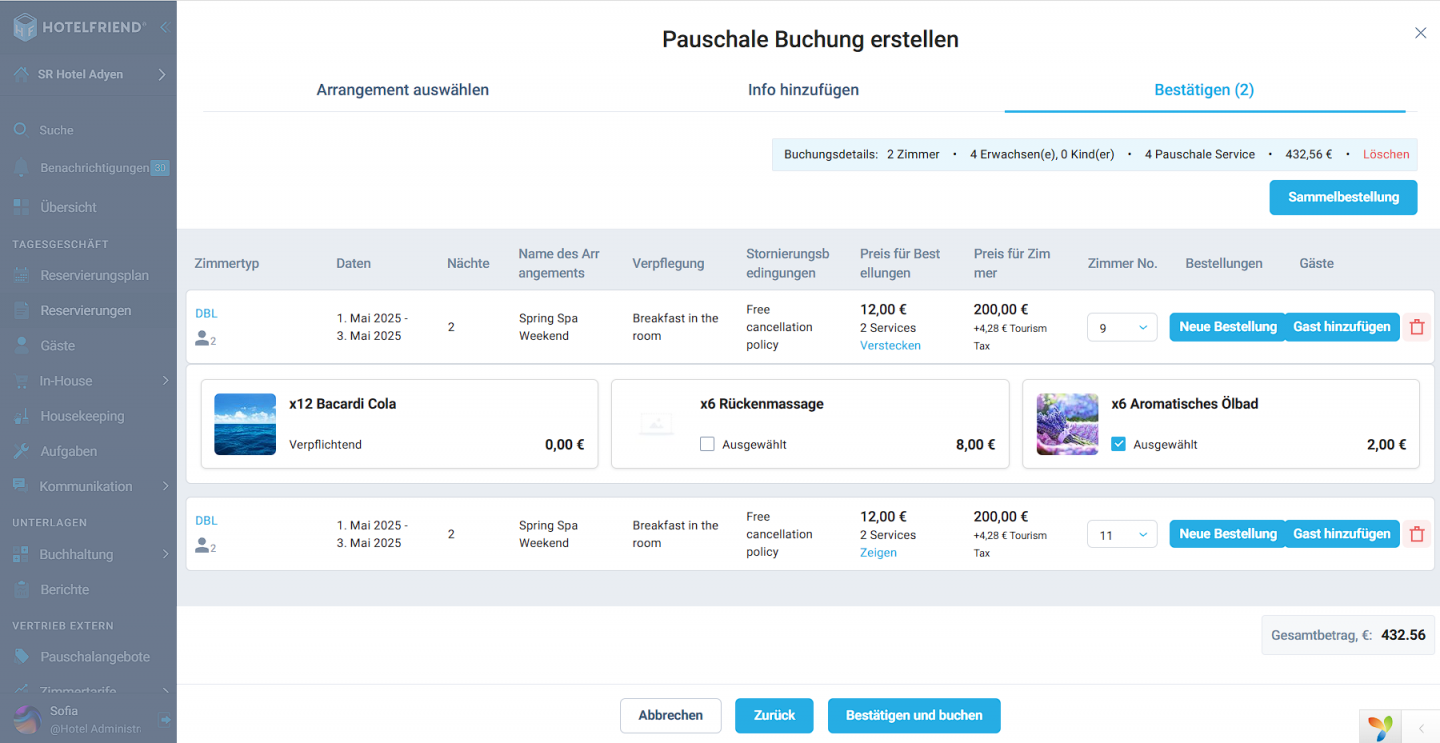 Bessere Gruppierung von verpflichtenden und optionalen Leistungen innerhalb eines Angebots.