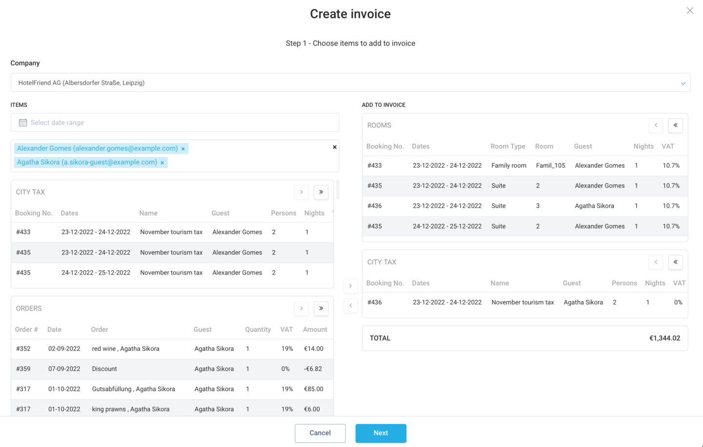 Enhanced Company display in the booking card and invoice creation modal windows