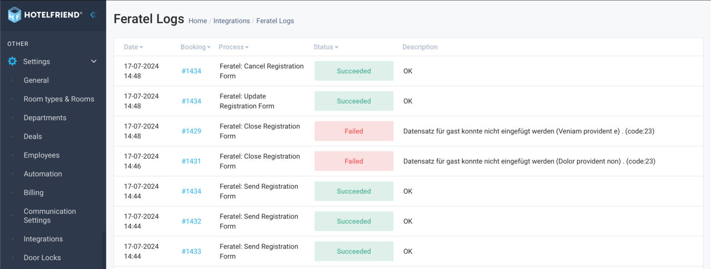 Quick access to logs: A direct link to the logs page has been included in the Integration settings, ensuring easy and convenient access.