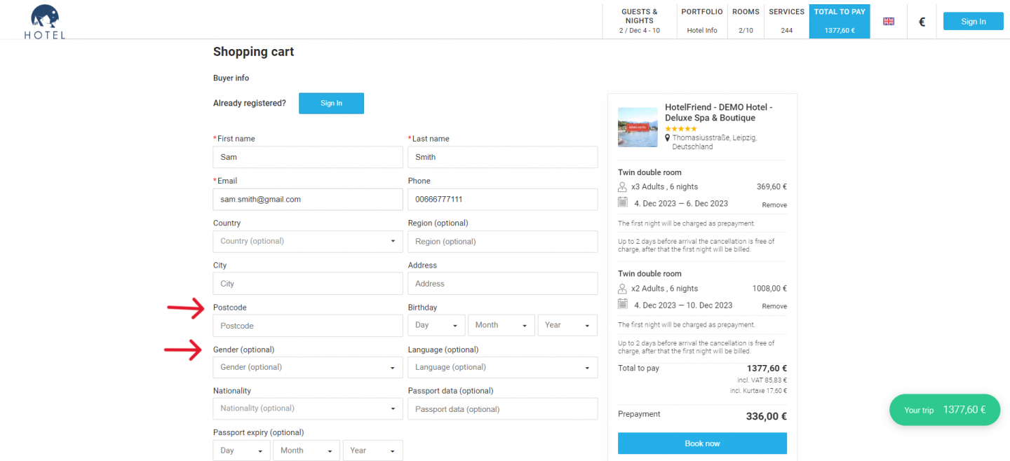 Introducing custom fields for Booking Engine buyer information and fast check-in forms