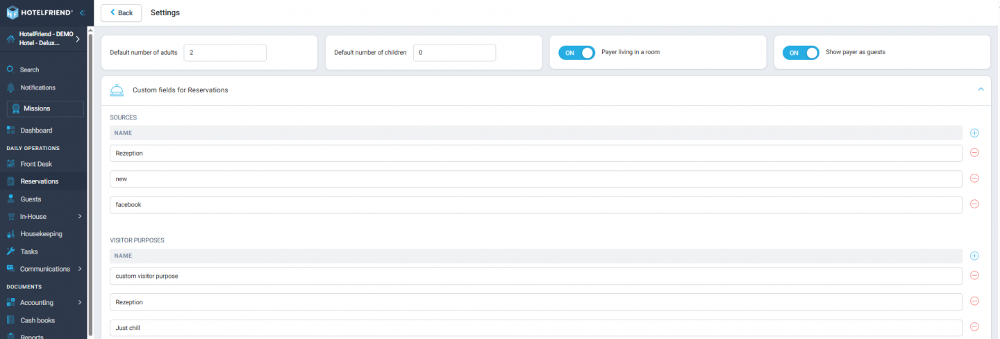 Default guests per booking