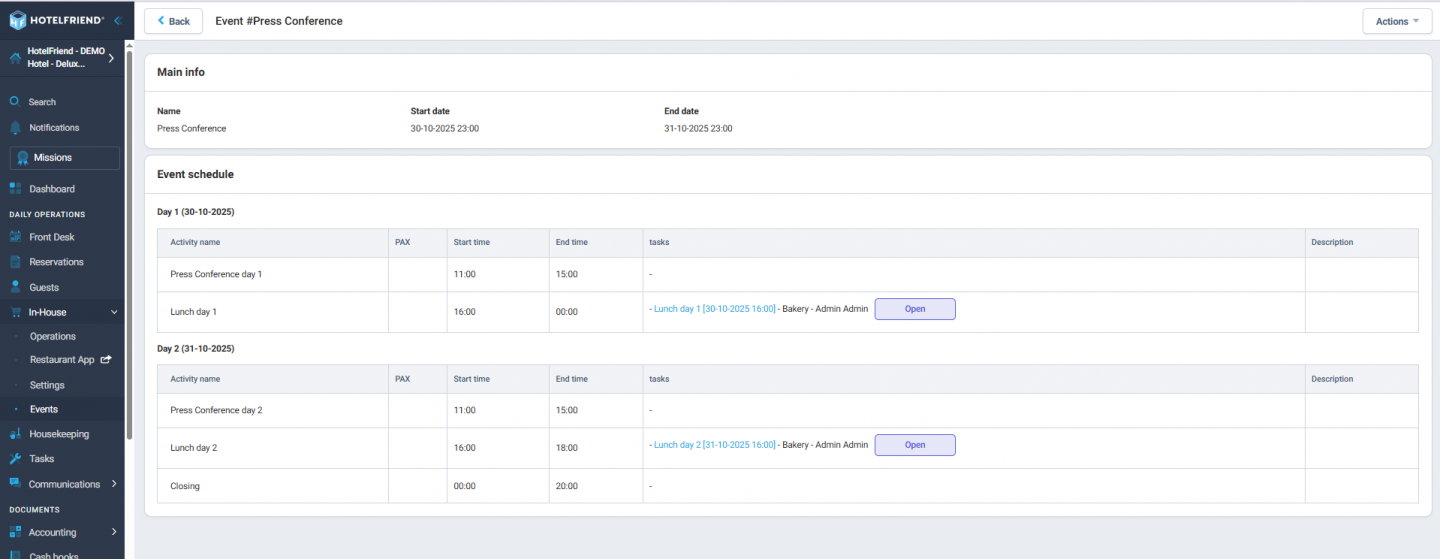 Organize events with a native Event Management module