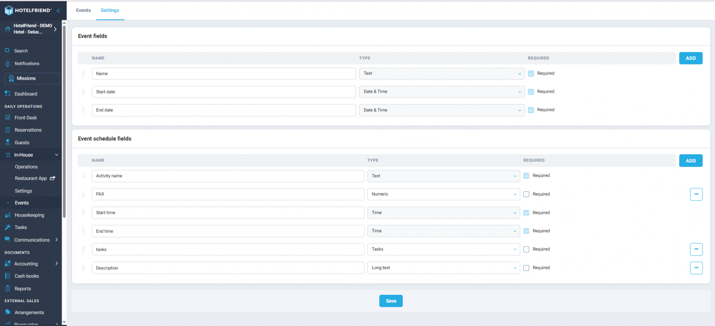 This gives your team a clear structure for managing everything from small meetings to large gatherings.
