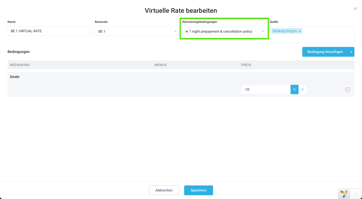 Transparente Stornierungs- und Vorauszahlungsbedingungen für virtuelle Tarife