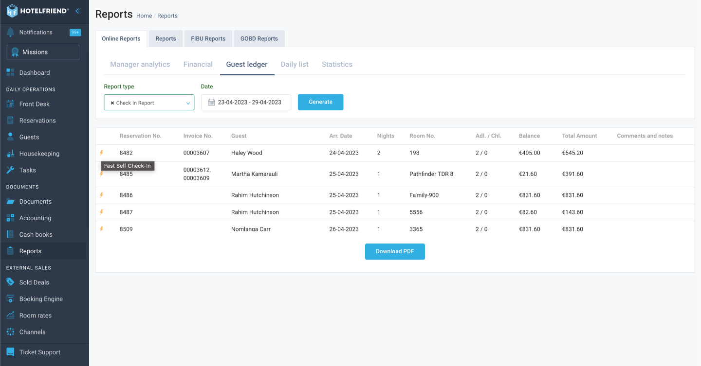 Improved layout for Management and Check-In/Check-Out Reports