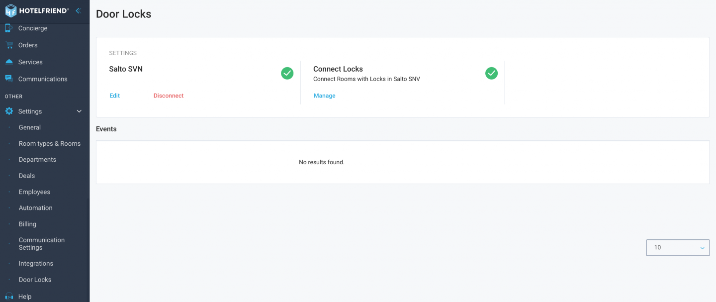 Seamless integration with SALTO SVN for door locks management