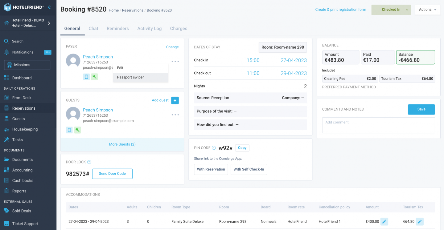 Effortless guest check-in with Passport Swiper integration