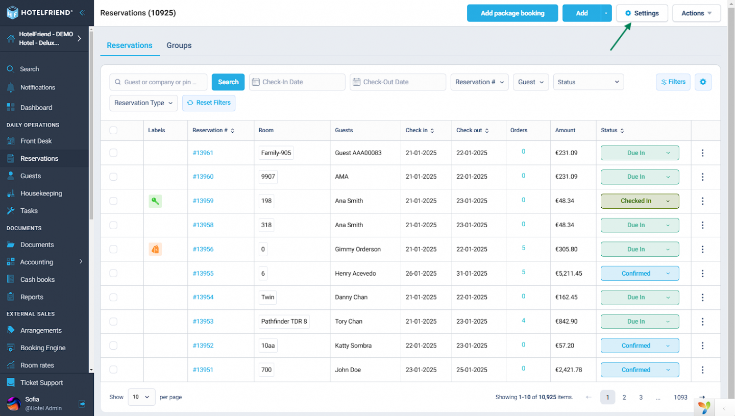 Reservations module